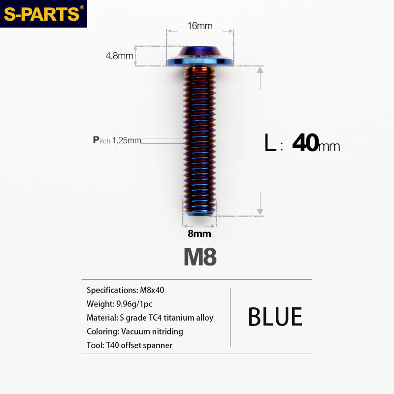 Viti in titanio per motociclette elettriche M8 con testa a ombrello A3 S-PARTS