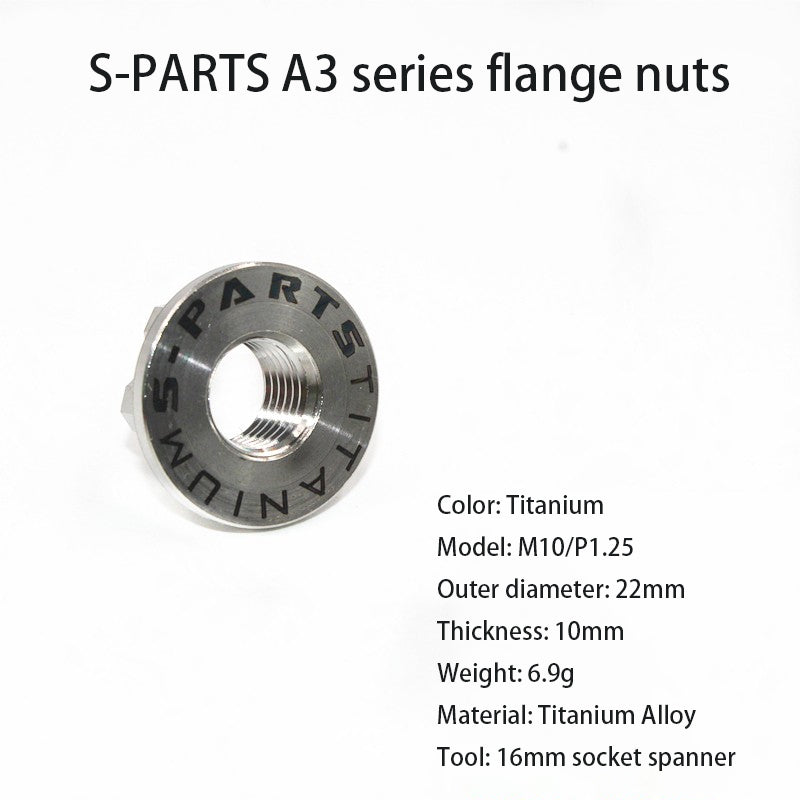 S-parts A3 flange nuts M10 electric car titanium alloy screws motorcycle riding accessories