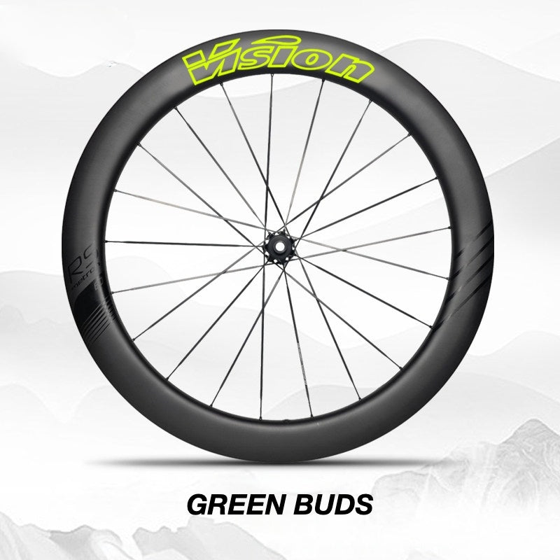 Custom Decal Kit for VISION METRON 45 RS Wheels | Road Bike Carbon Rim Wrap Stickers(Complete Wheelset Decal Kit + Spare Decals Included)