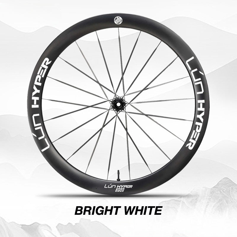 Infinity Logo Decals for Lún HYPER 5 D50 Gen 5 Wheelset | Waterproof Rim Overlay Stickers(Complete Decal Set for Two Wheels + Spare Decals Included)