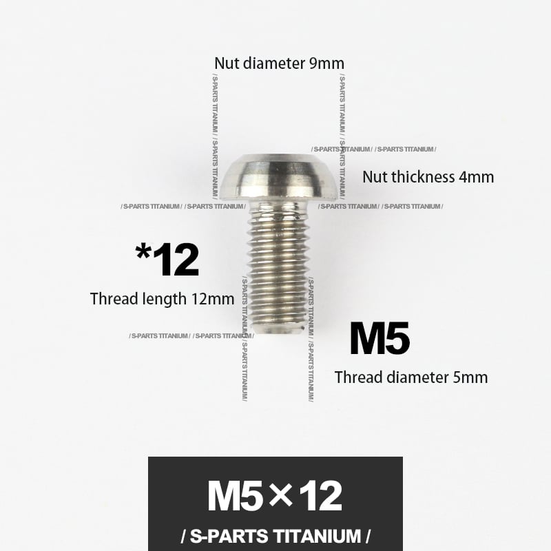 S-PARTS m5*10/14/16 mountain bike road bike bottle cage umbrella head titanium alloy disc screw