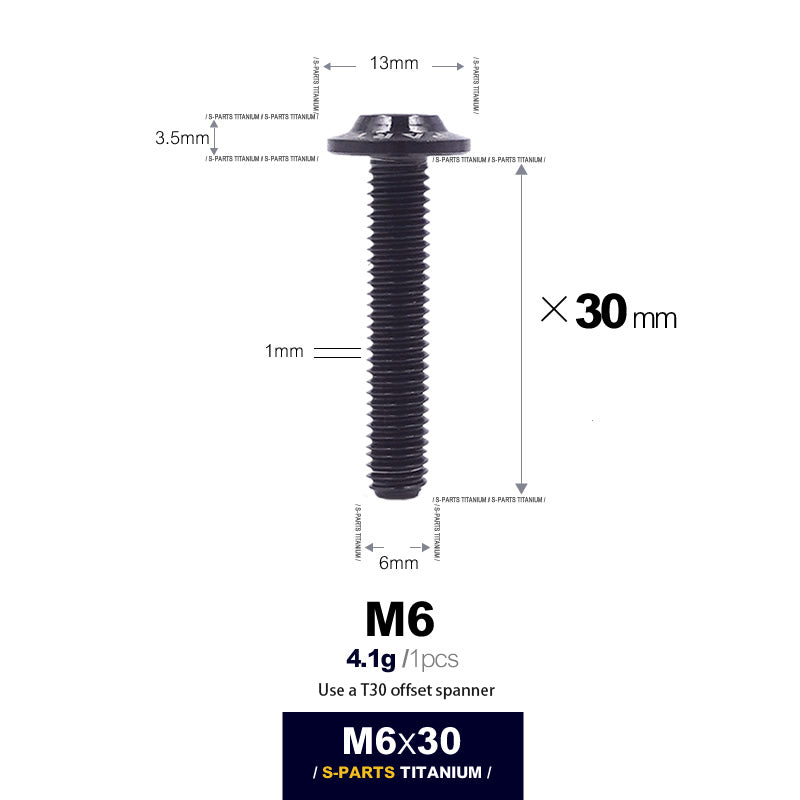 S-PARTS new umbrella head D13 A3 M6 electric motorcycle titanium alloy screws