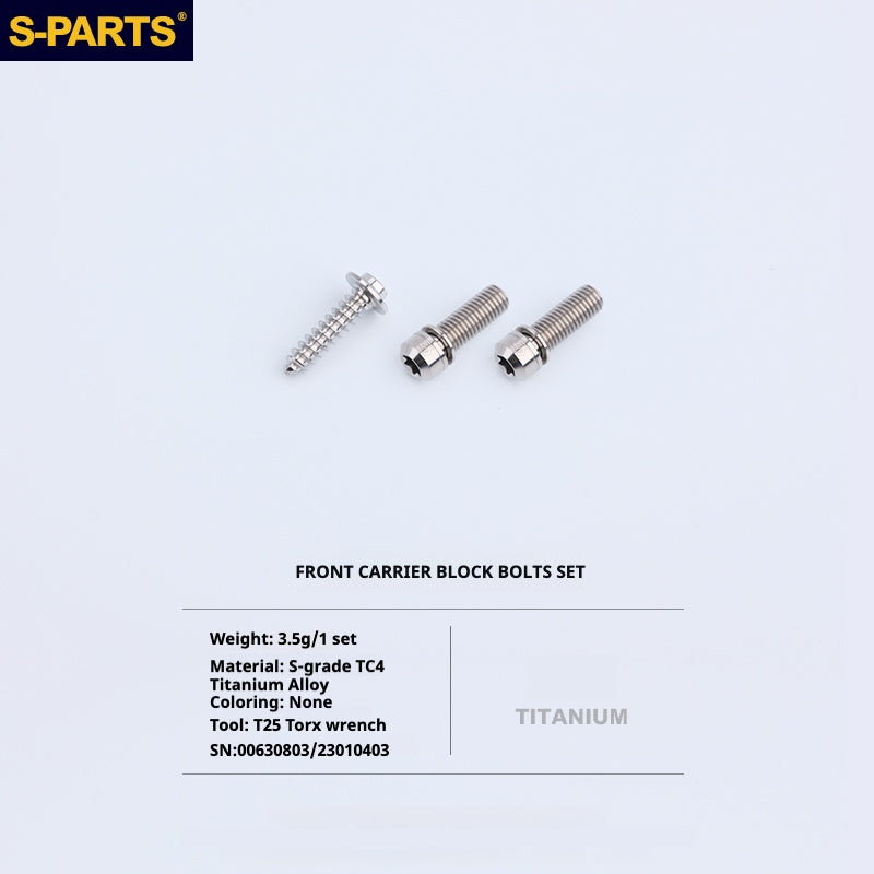 S-PARTS Titanium Bolt Upgrade Kit for Brompton | TC4 CNC Lightweight Frame & Hinge Hardware Set