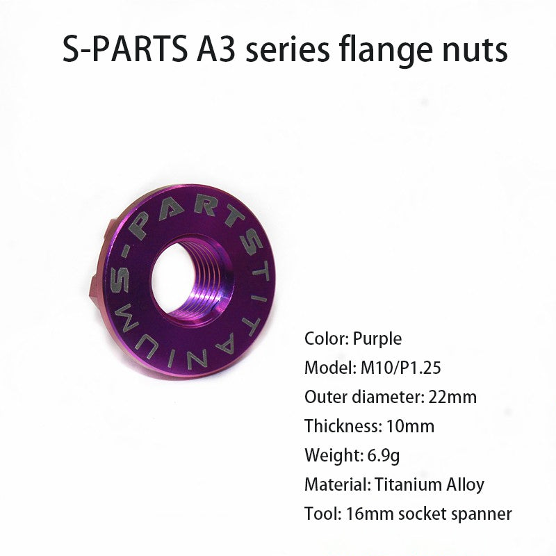 S-parts A3 flange nuts M10 electric car titanium alloy screws motorcycle riding accessories