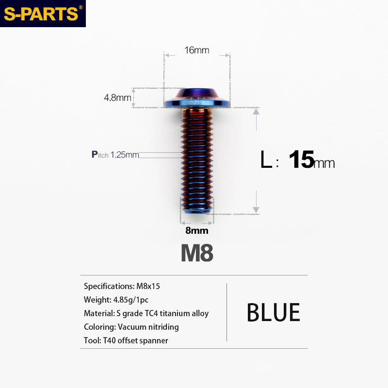 Viti in titanio per motociclette elettriche M8 con testa a ombrello A3 S-PARTS