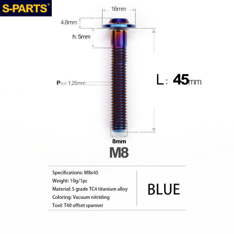 Viti in titanio per motociclette elettriche M8 con testa a ombrello A3 S-PARTS