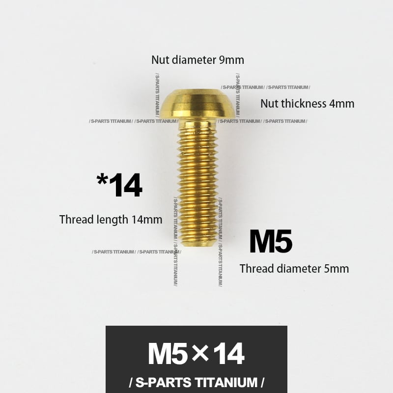 S-PARTS m5*10/14/16 mountain bike road bike bottle cage umbrella head titanium alloy disc screw