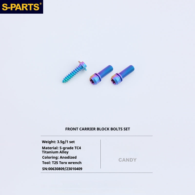 S-PARTS Titanium Bolt Upgrade Kit for Brompton | TC4 CNC Lightweight Frame & Hinge Hardware Set