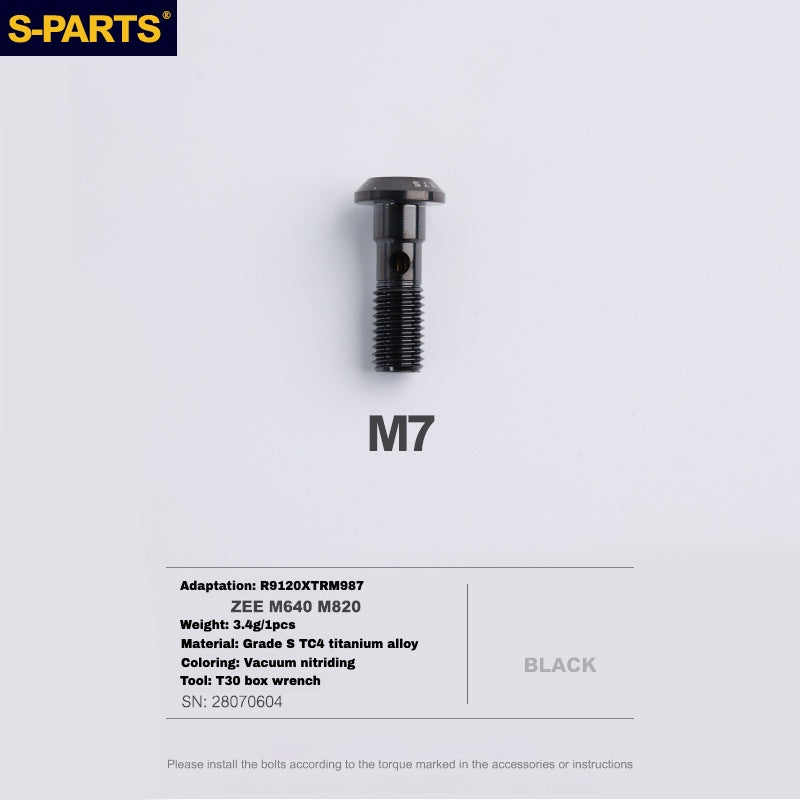 S-PARTS Titanium Caliper Body Bolt for Shimano R9120/R8070/M9120/M8100 | SRAM RED FOECE– Lightweight Anodized Brake Mounting Screws