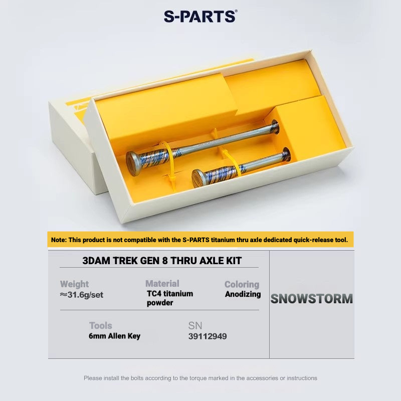 S-PARTS 3DAM Titanium Thru Axle Kit for Trek Madone Gen 8 & Émonda | Ultra-Light TC4 3D Printed Axle