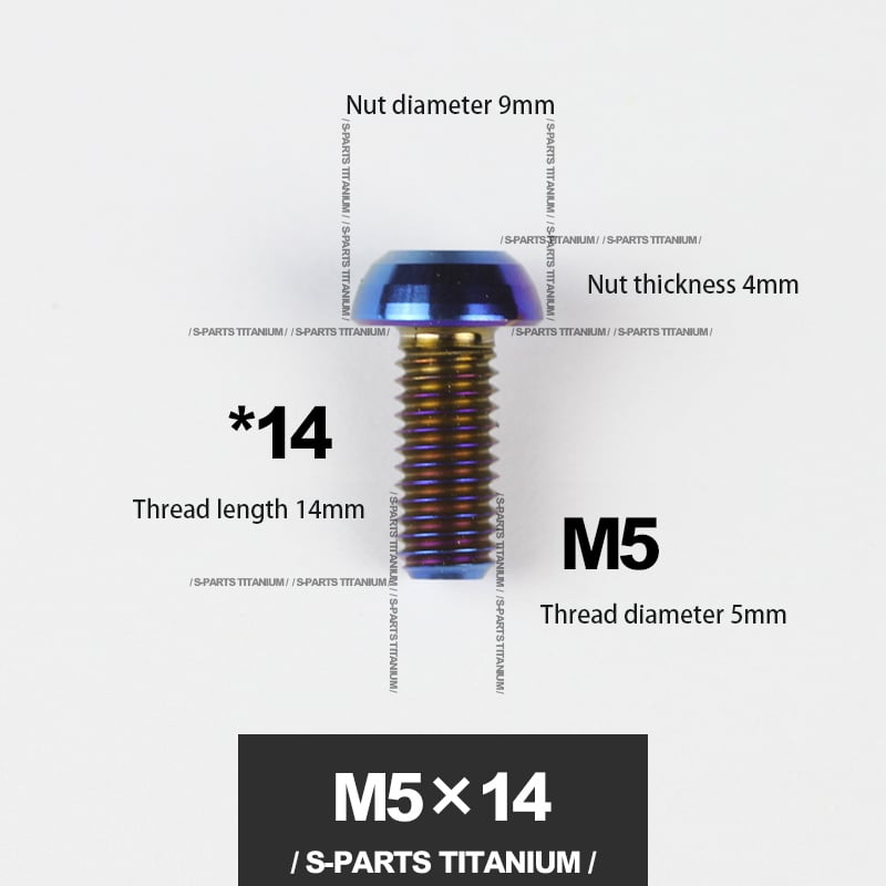 S-PARTS m5*10/14/16 mountain bike road bike bottle cage umbrella head titanium alloy disc screw