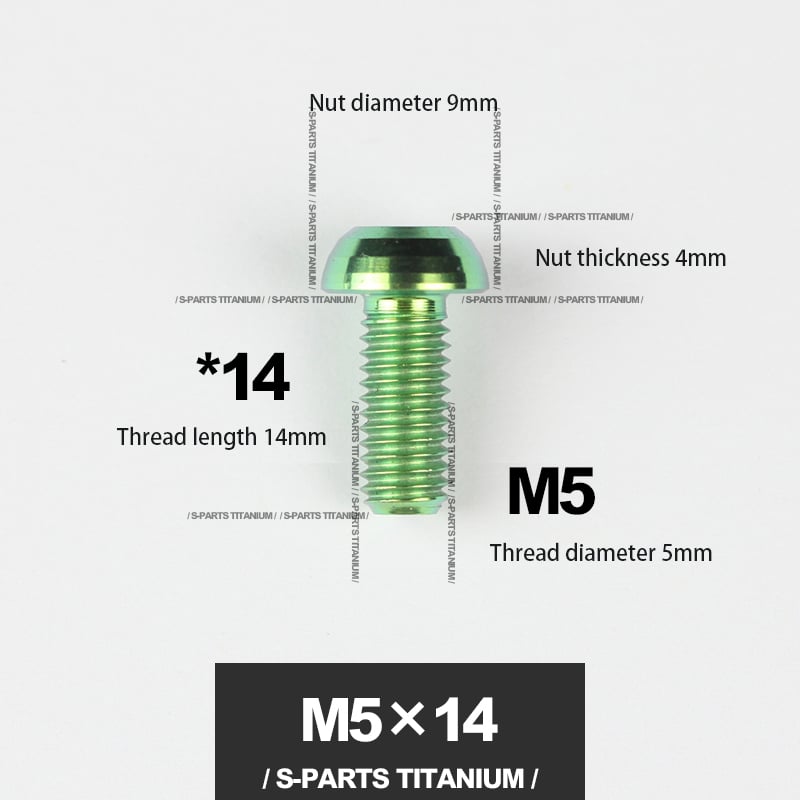 S-PARTS m5*10/14/16 mountain bike road bike bottle cage umbrella head titanium alloy disc screw