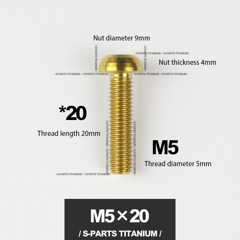 S-PARTS m5*10/14/16 mountain bike road bike bottle cage umbrella head titanium alloy disc screw
