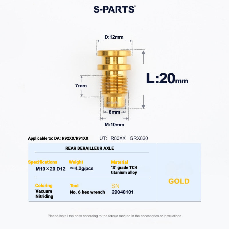 Shimano Road Titanium Bolt Kit – S-PARTS Drivetrain Screws for R8050 / R8150 / R9250