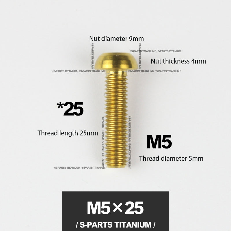 S-PARTS m5*10/14/16 mountain bike road bike bottle cage umbrella head titanium alloy disc screw