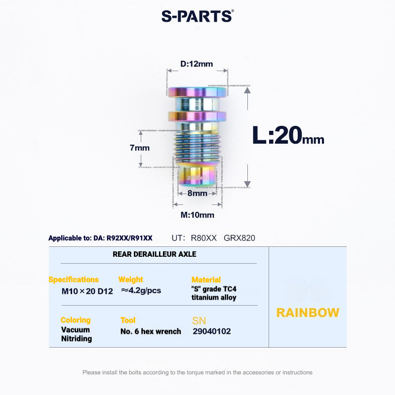 Shimano Road Titanium Bolt Kit – S-PARTS Drivetrain Screws for R8050 / R8150 / R9250
