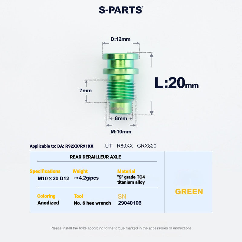 Shimano Road Titanium Bolt Kit – S-PARTS Drivetrain Screws for R8050 / R8150 / R9250