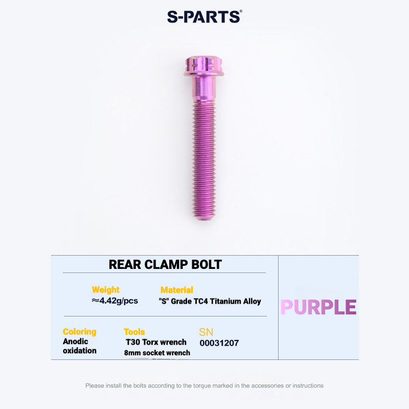 S-PARTS Titanium Saddle Clamp Bolt Kit for Cannondale SystemSix Gen 5 – 3D Printed Lightweight Upgrade
