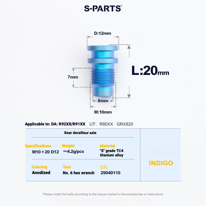Shimano Road Titanium Bolt Kit – S-PARTS Drivetrain Screws for R8050 / R8150 / R9250