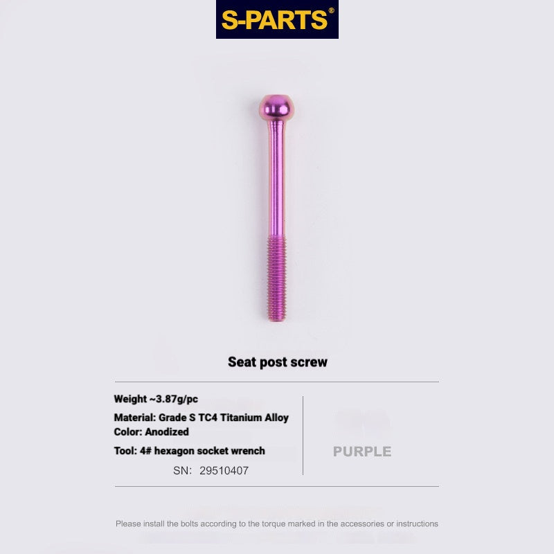 S-PARTS 3DAM Titanium 3D Printed Seatpost Hardware Kit for CERVÉLO S5 (2026 Compatible)