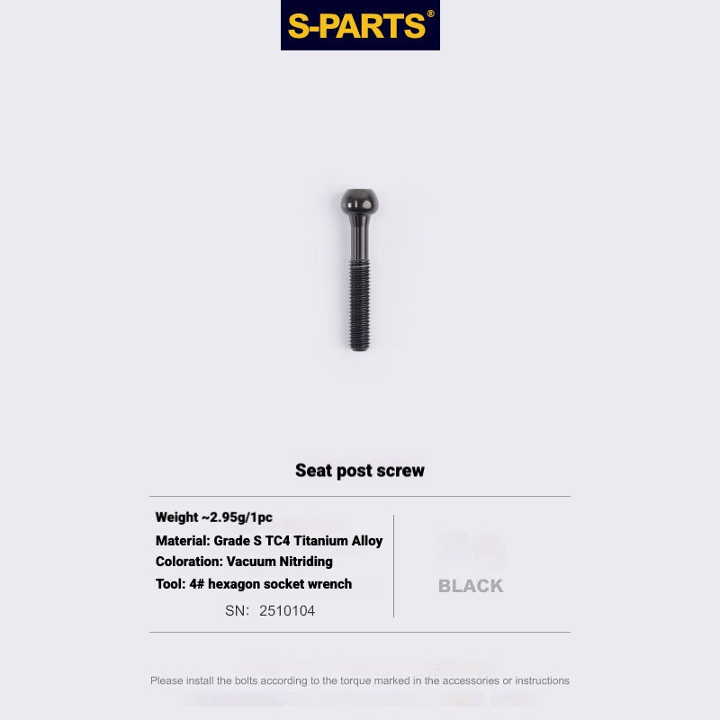S-PARTS 3DAM Titanium 3D Printed Seatpost Hardware Kit for CERVÉLO S5 (2026 Compatible)
