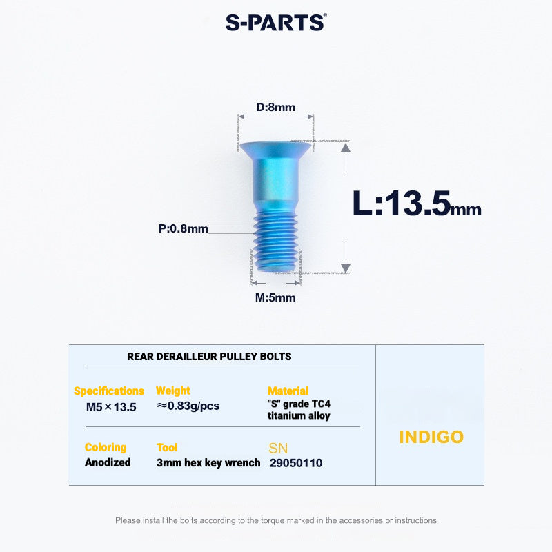 Shimano Road Titanium Bolt Kit – S-PARTS Drivetrain Screws for R8050 / R8150 / R9250