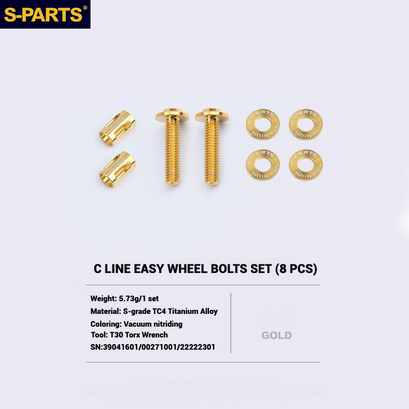 S-PARTS Titanium Bolt Upgrade Kit for Brompton | TC4 CNC Lightweight Frame & Hinge Hardware Set