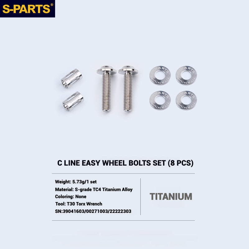S-PARTS Titanium Bolt Upgrade Kit for Brompton | TC4 CNC Lightweight Frame & Hinge Hardware Set