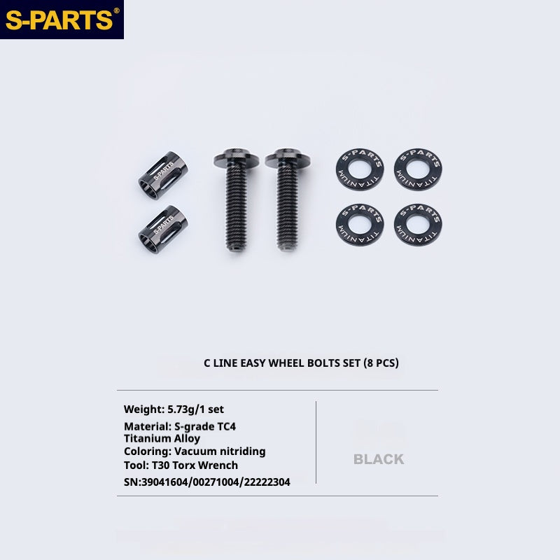 S-PARTS Titanium Bolt Upgrade Kit for Brompton | TC4 CNC Lightweight Frame & Hinge Hardware Set