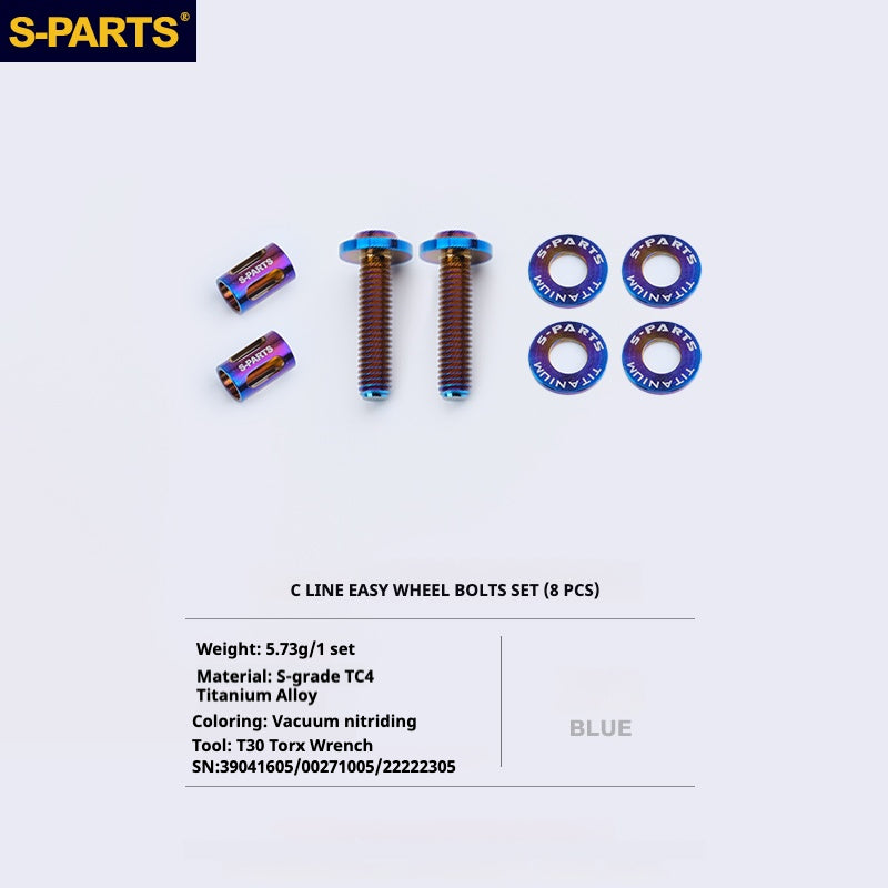 S-PARTS Titanium Bolt Upgrade Kit for Brompton | TC4 CNC Lightweight Frame & Hinge Hardware Set