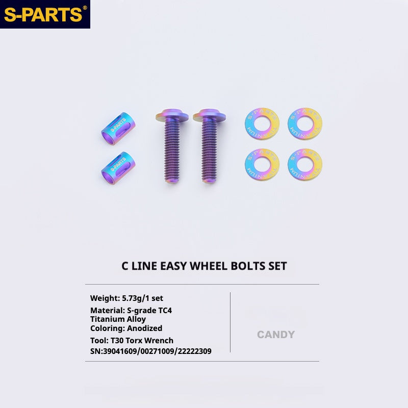 S-PARTS Titanium Bolt Upgrade Kit for Brompton | TC4 CNC Lightweight Frame & Hinge Hardware Set