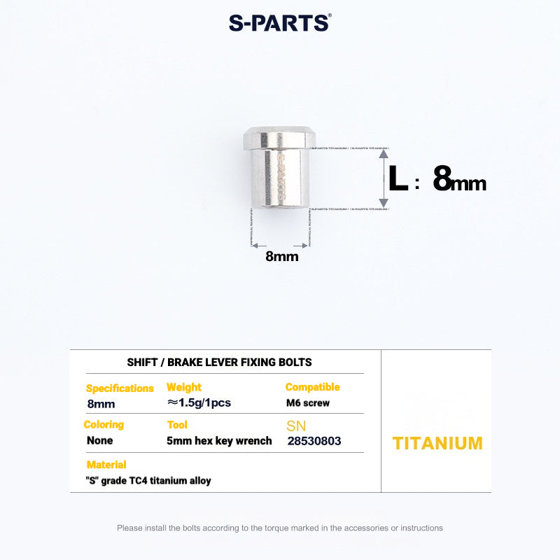 S-PARTS Titanium Bolt Kit for Shimano Ultegra Di2 R8170 Disc Brake & Shifter | Road Bike Upgrade