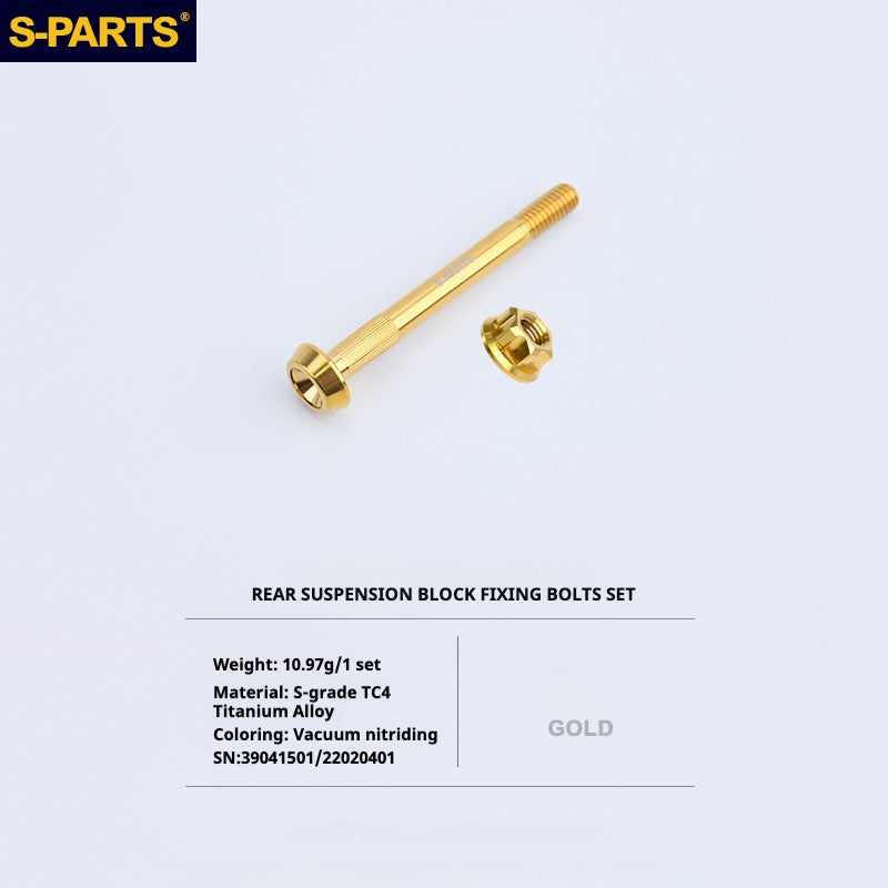 S-PARTS Titanium Bolt Upgrade Kit for Brompton | TC4 CNC Lightweight Frame & Hinge Hardware Set