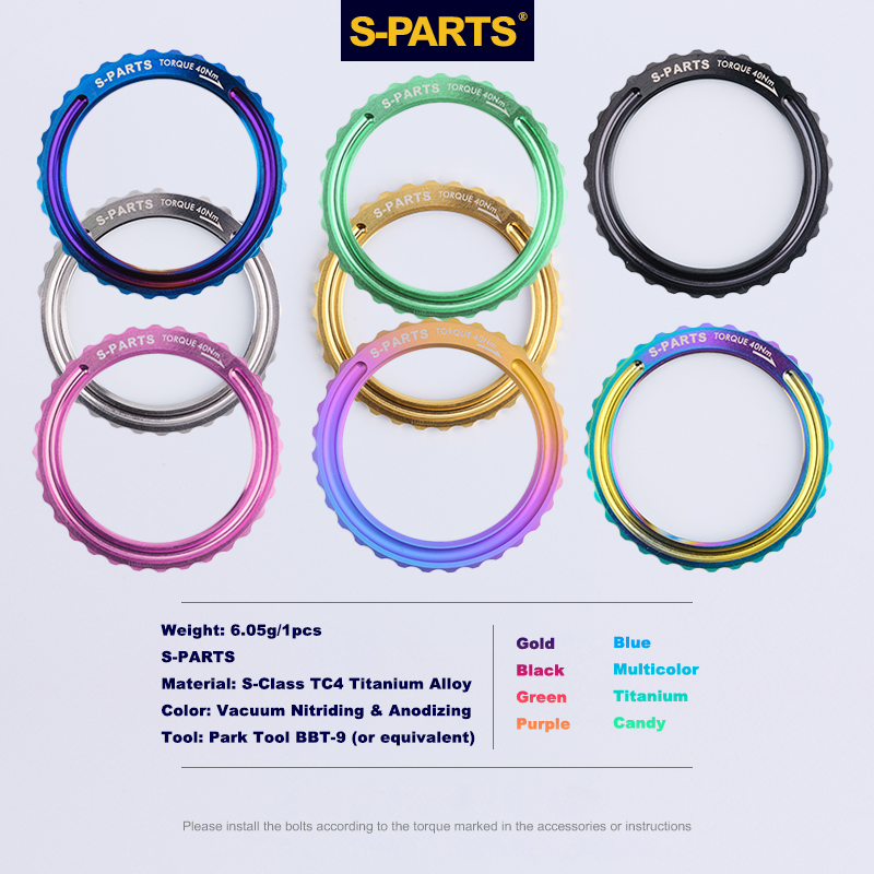 S-PARTS Titanium Centerlock Lockring for BORA Ultra WTO, Campagnolo Hyperon, Fulcrum Racing Zero Carbon, and Shamal | Premium Wheel Hub Upgrade|1pcs