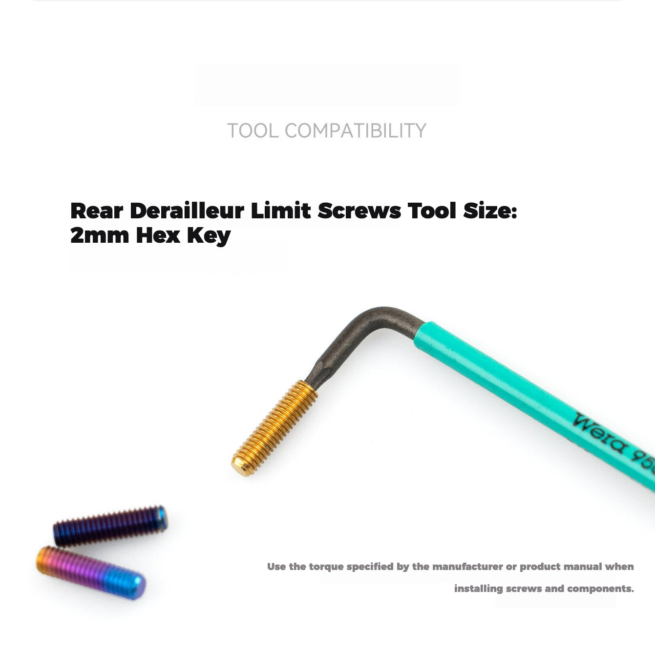 TiNE Titanium Shimano Rear Derailleur Limit & B-Tension Screws | Ultra-Light TC4 Ti Upgrade