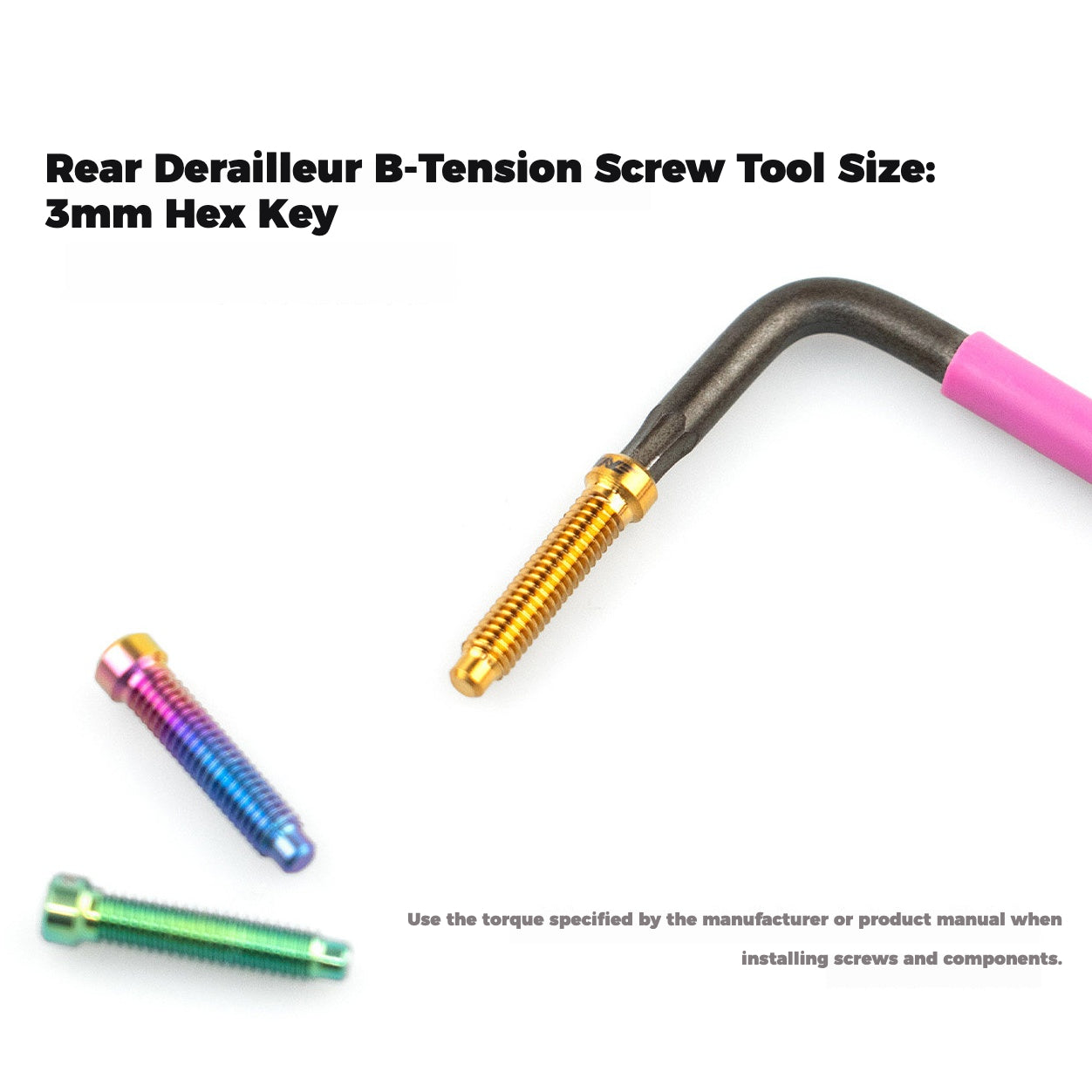 TiNE Titanium Shimano Rear Derailleur Limit & B-Tension Screws | Ultra-Light TC4 Ti Upgrade