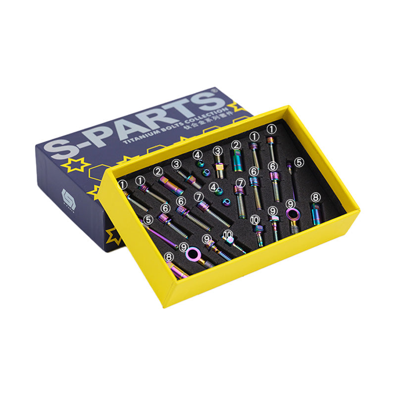 S-PARTS Titanium Alloy Bolt Disc Brake Bolt Kit Compatible with HOPE TECH 4 V4 RACE TRAIL Series