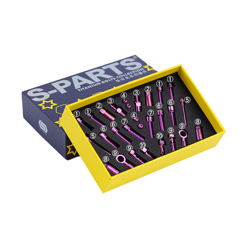 S-PARTS Titanium Alloy Bolt Disc Brake Bolt Kit Compatible with HOPE TECH 4 V4 RACE TRAIL Series