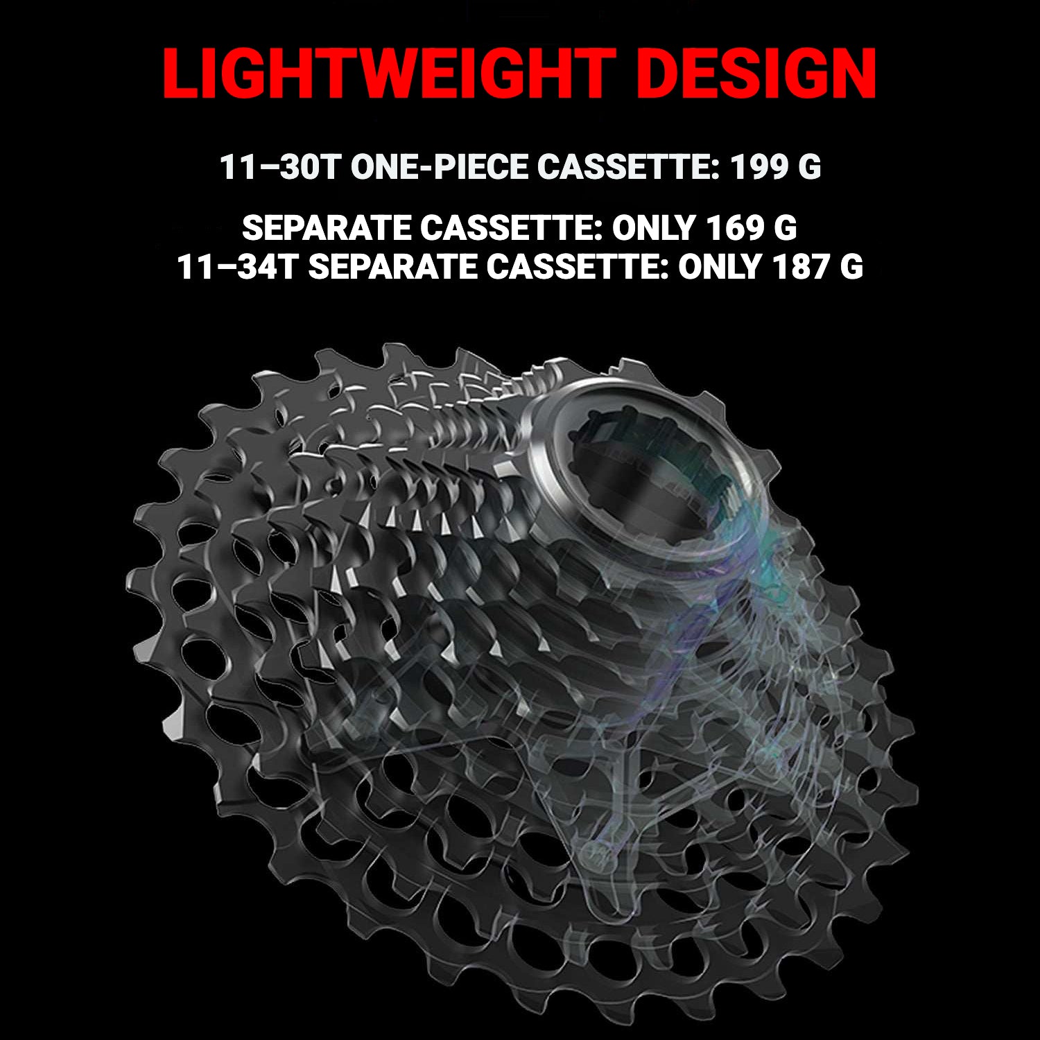 INCOLOR ZONEY 12-Speed Lightweight Road Bike Cassette 11–30T|High Efficiency|Multi-Color Options