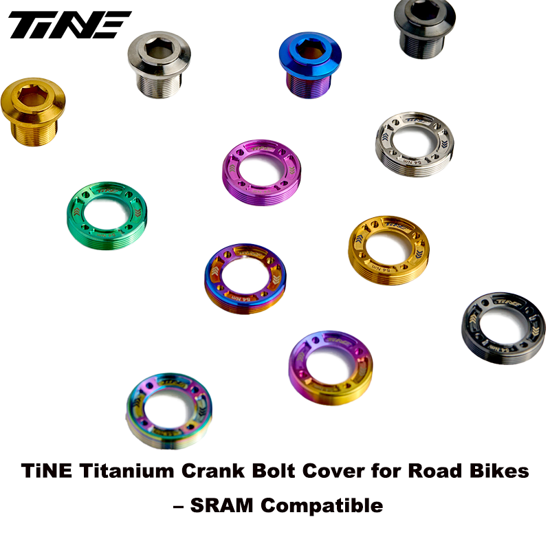 TiNE Titanium Crank Bolt Cover for Road Bikes – SRAM Compatible – CNC TC4 Alloy