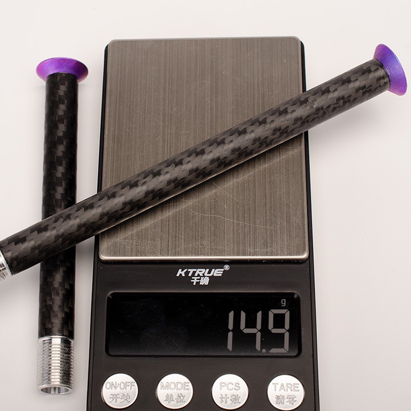 Custom Ultralight Carbon-Titanium Thru Axle – 28g Per Set