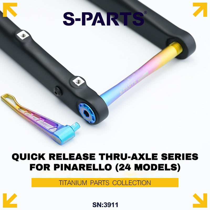 S-PARTS Titanium Quick-Release Thru Axle Set for Pinarello (24 Models) – 57.99g Ultra-Light | Multiple Anodized Colors