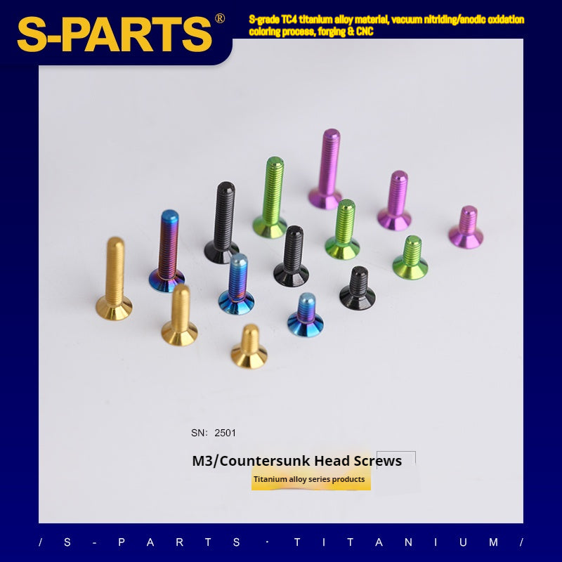 SPARTS Countersunk Series M3 L06-30mm Titanium Alloy Screws