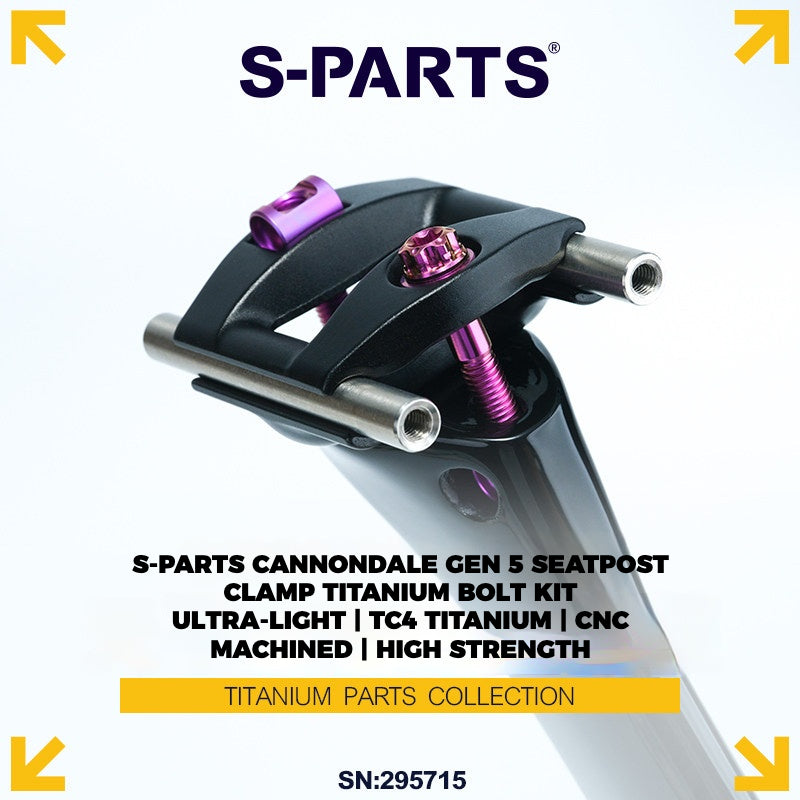 Cannondale SuperSix Gen 5 Seatpost Clamp Titanium Bolt Kit | TC4 Ti Upgrade by S-PARTS