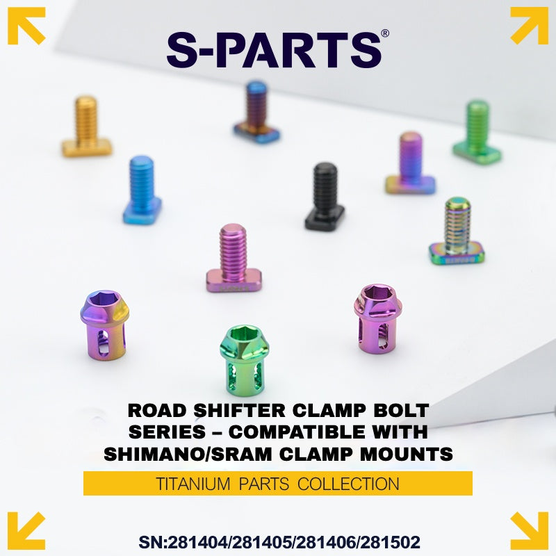 S-PARTS Titanium Clamp Bolt & Nut Set for Road Shifters – Shimano / SRAM Compatible