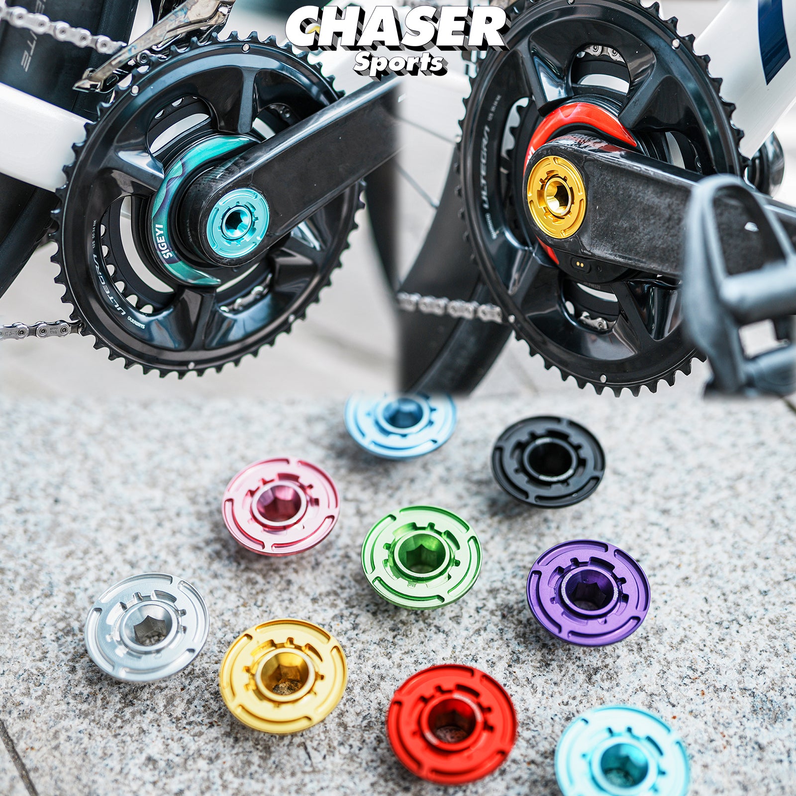 Chaser Ultra-Light Aluminum Crank Bolt Kit for Elilee XXE X310｜Chainring Fixing Bolt & Anti-Loosening Cap Set (with Tool & Aerodynamic Dust Cap)