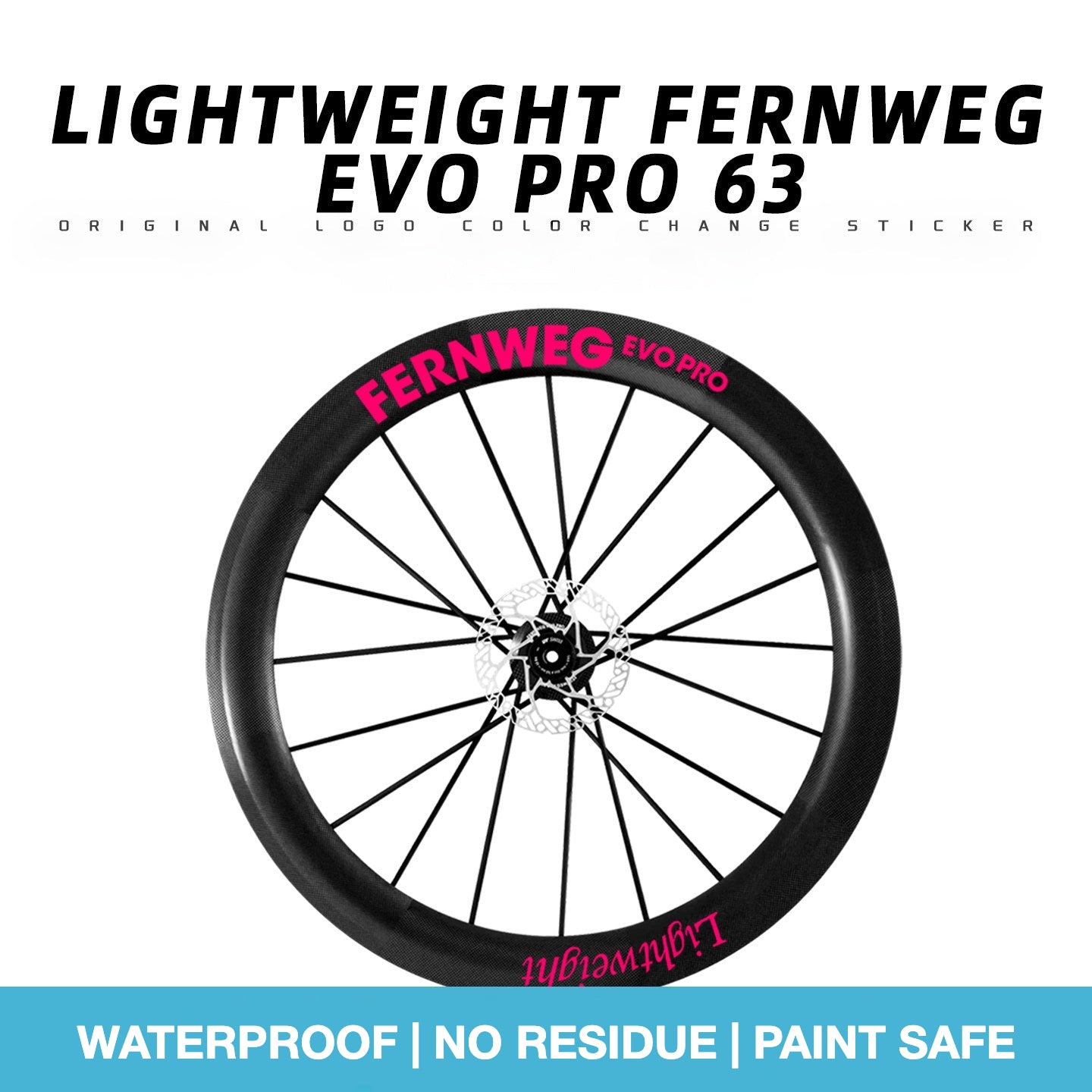 Lightweight Fernweg EVO Pro 63 Wheel Decal Sticker Kit – Logo Cover & Color Change