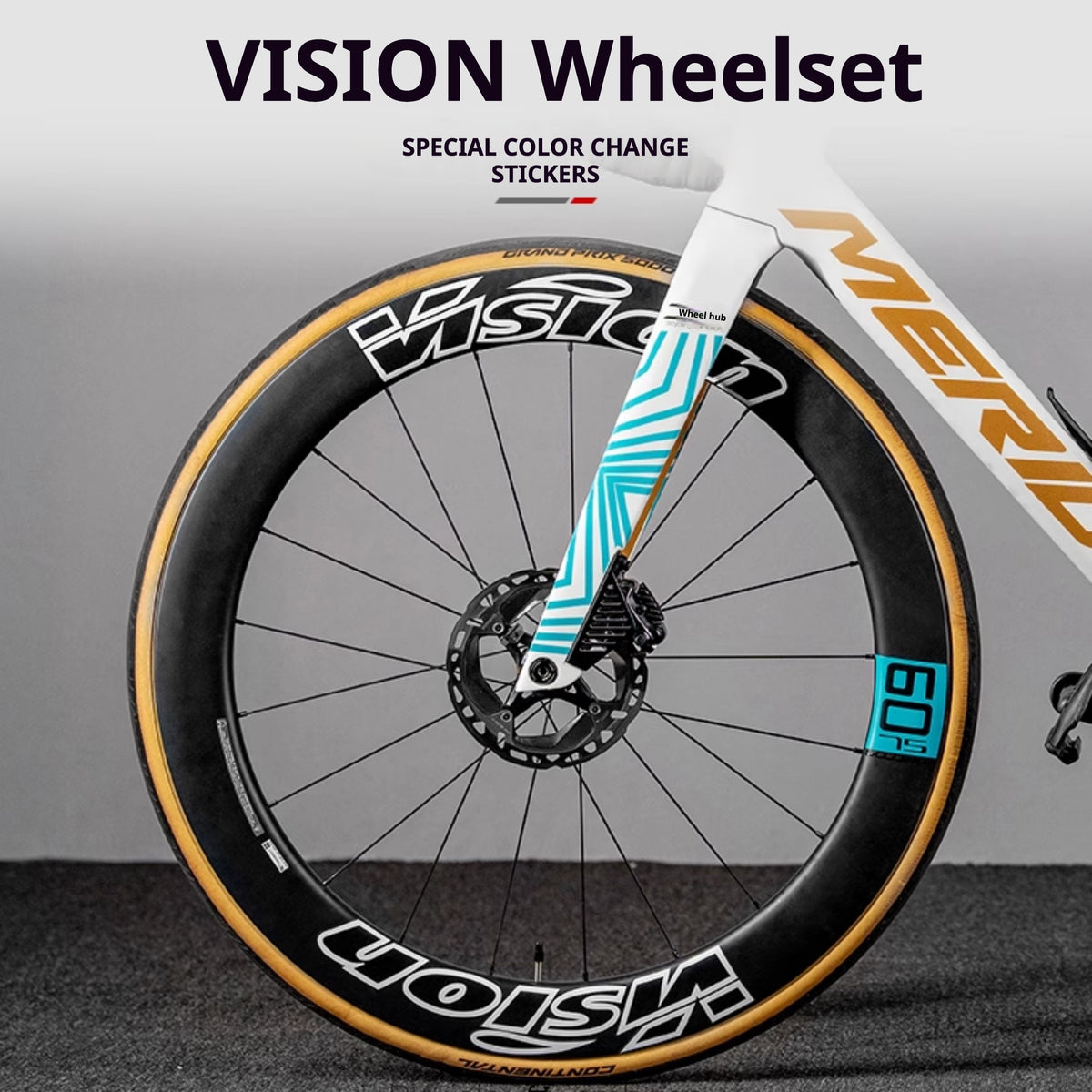 VISION METRON SL60 / SL45 림 데칼 키트 – 1휠 세트 + 1 여분 스트립 (전체 자전거용 2개 주문)