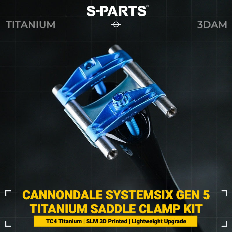 S-PARTS Titanium Saddle Clamp Yoke Kit for Cannondale SystemSix Gen 5 | 3D Printed Lightweight Seatpost Upgrade