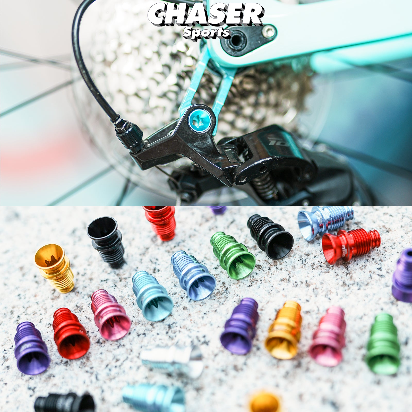 Chaser Titanium Alloy Shimano Road Rear Derailleur Pivots Bolt – Ultralight 2.0g Hollow Design (105 / Ultegra / Dura-Ace Compatible)